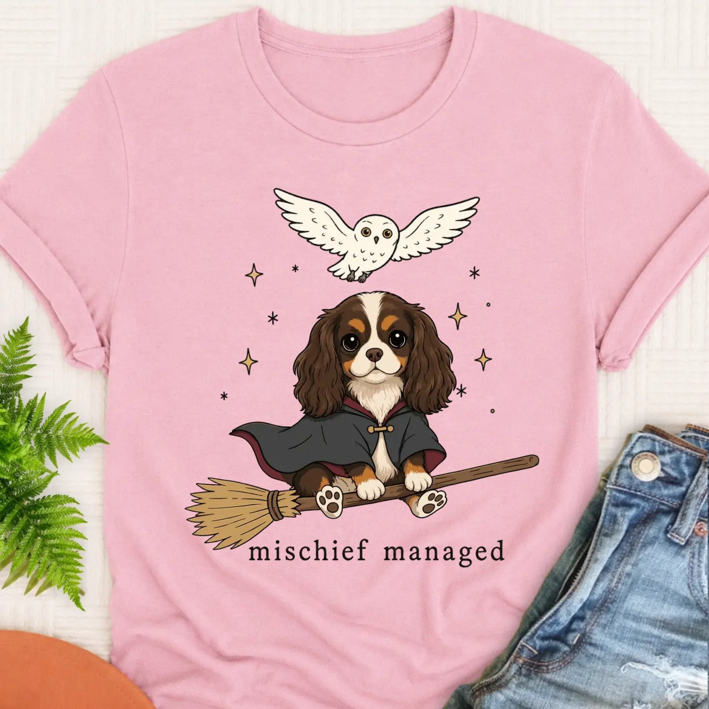 T-Shirt Blossom / S Cavalier Halloween Mischief Managed Unisex TShirt