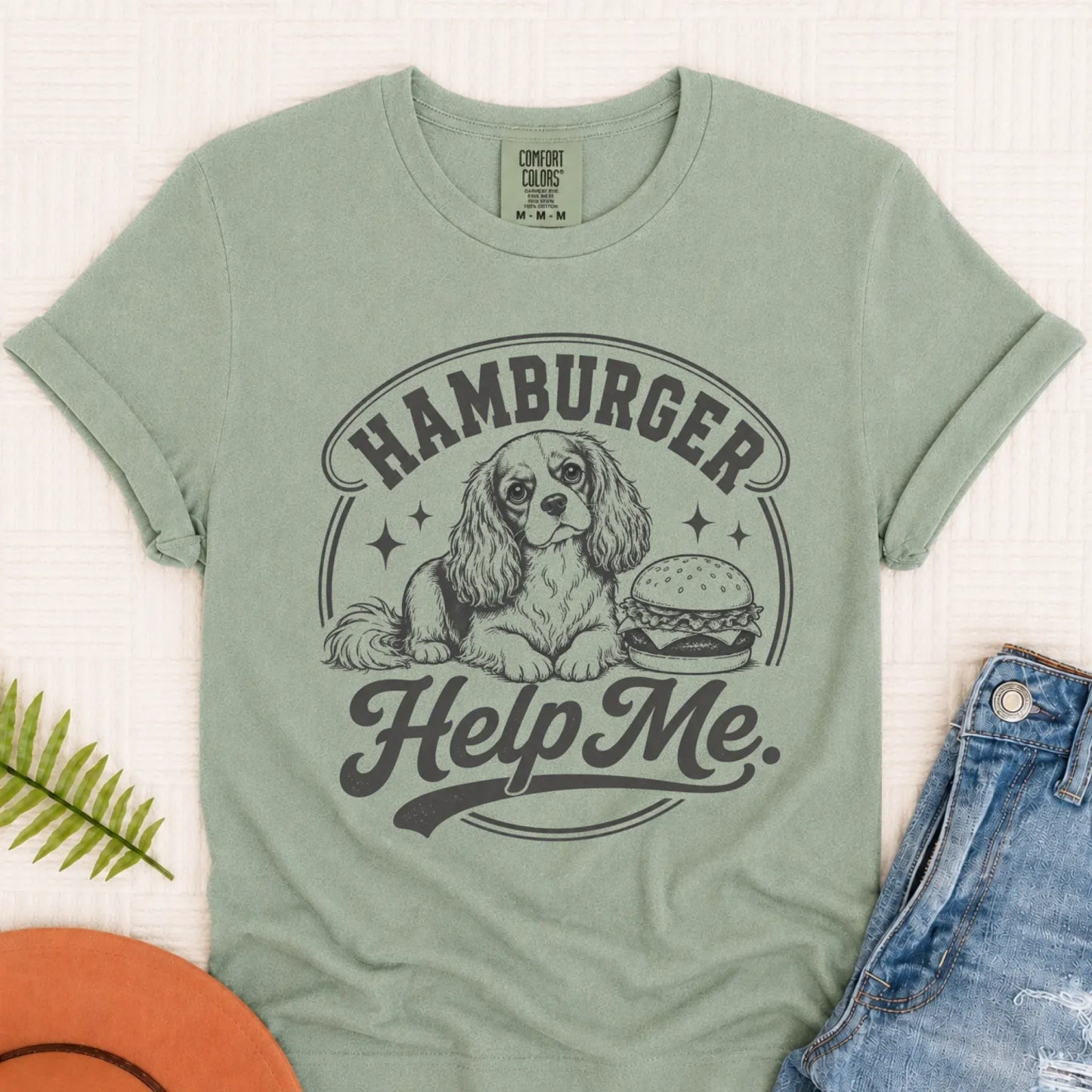 Cavalier Hamburger Grill Help Me Unisex Tshirt Bay