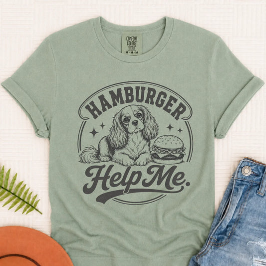 Cavalier Hamburger Grill Help Me Unisex Tshirt Bay