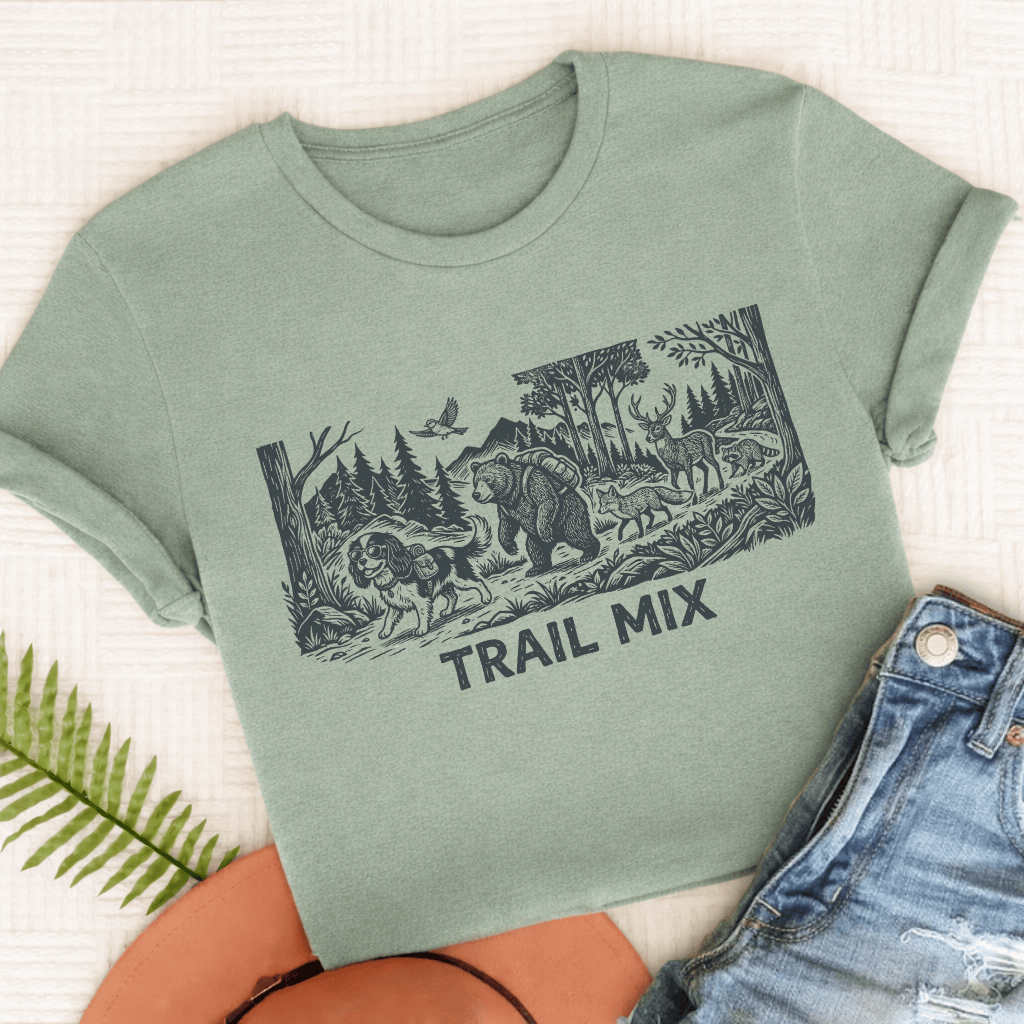 Cavalier Hiking Trail Mix Unisex TShirt Comfort colors Bay