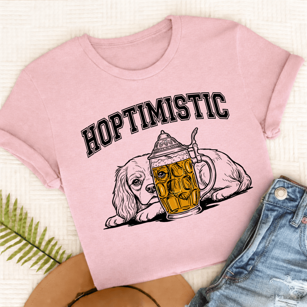 Cavalier Hoptimistic Beer Unisex TShirt Comfort Colors Blossom