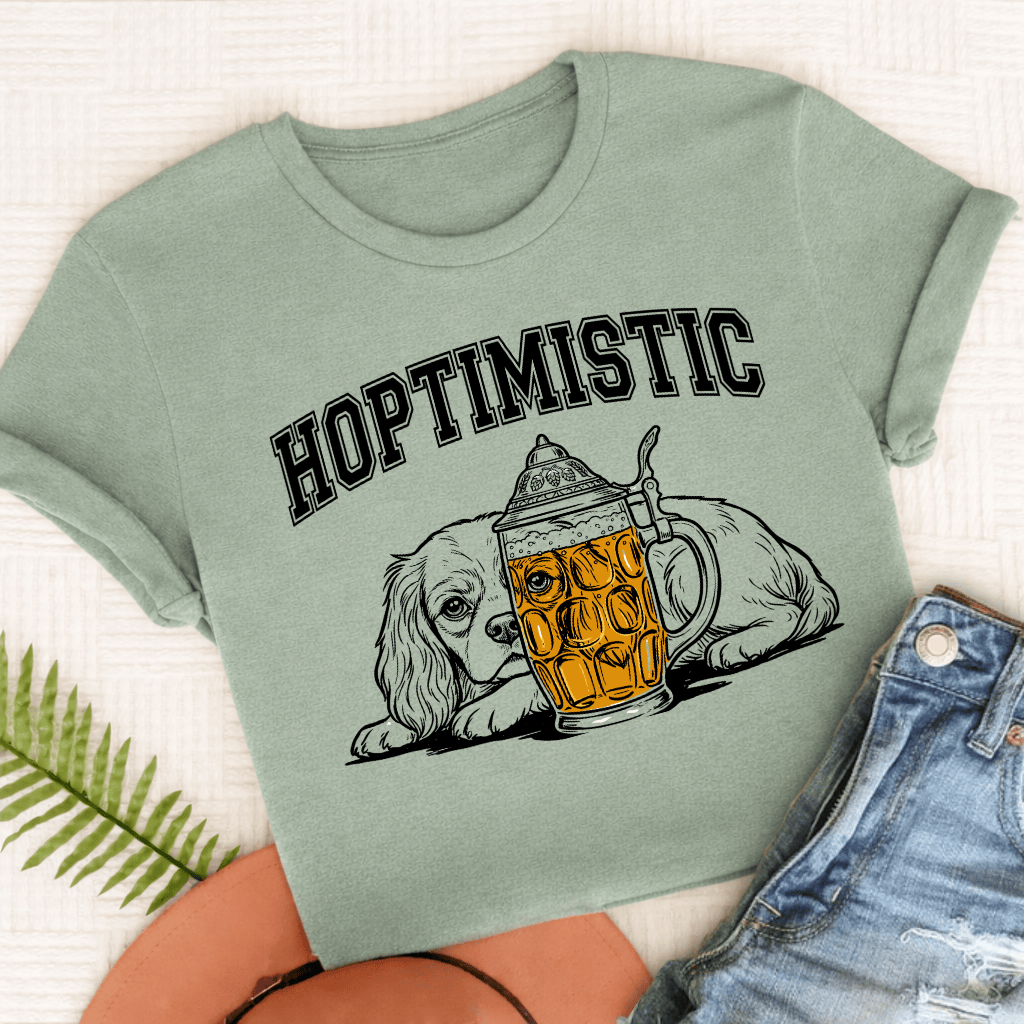 Cavalier Hoptimistic Beer Unisex TShirt Comfort Colors Bay