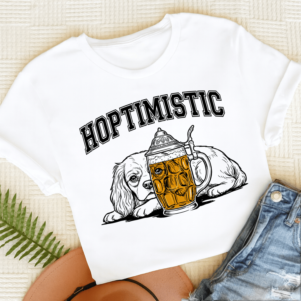 Cavalier Hoptimistic Beer Unisex TShirt White