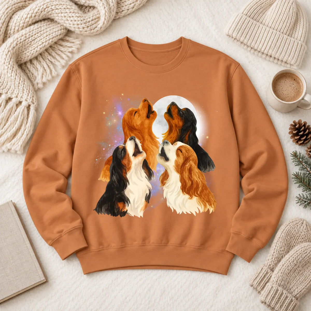 Cavalier Howling at the Moon Unisex Sweatshirt Yam