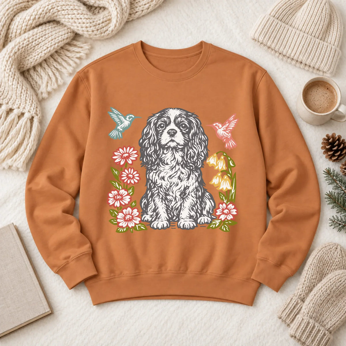 Cavalier Hummingbirds Garden Unisex Sweatshirt Yam