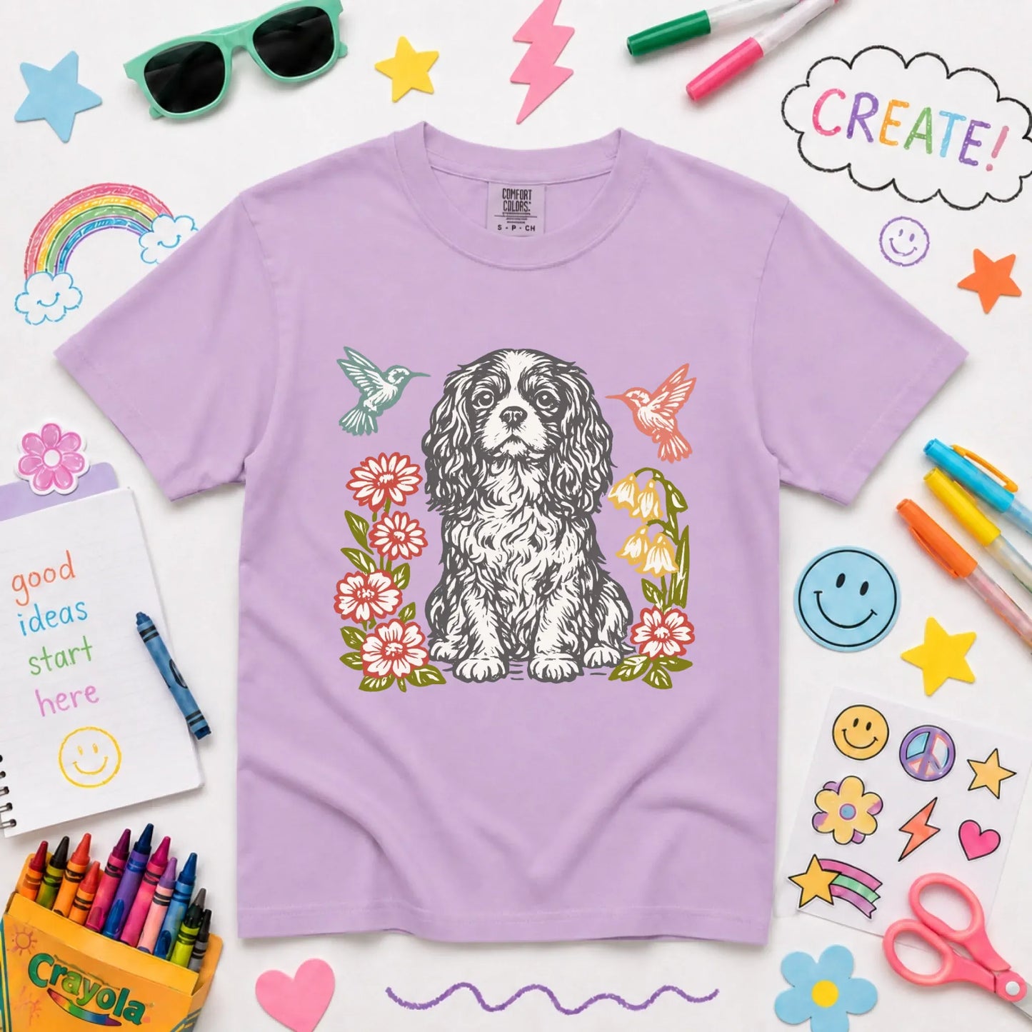 Cavalier Hummingbirds Garden Unisex YOUTH TShirt NEW Youth Midweight Tee Orchid