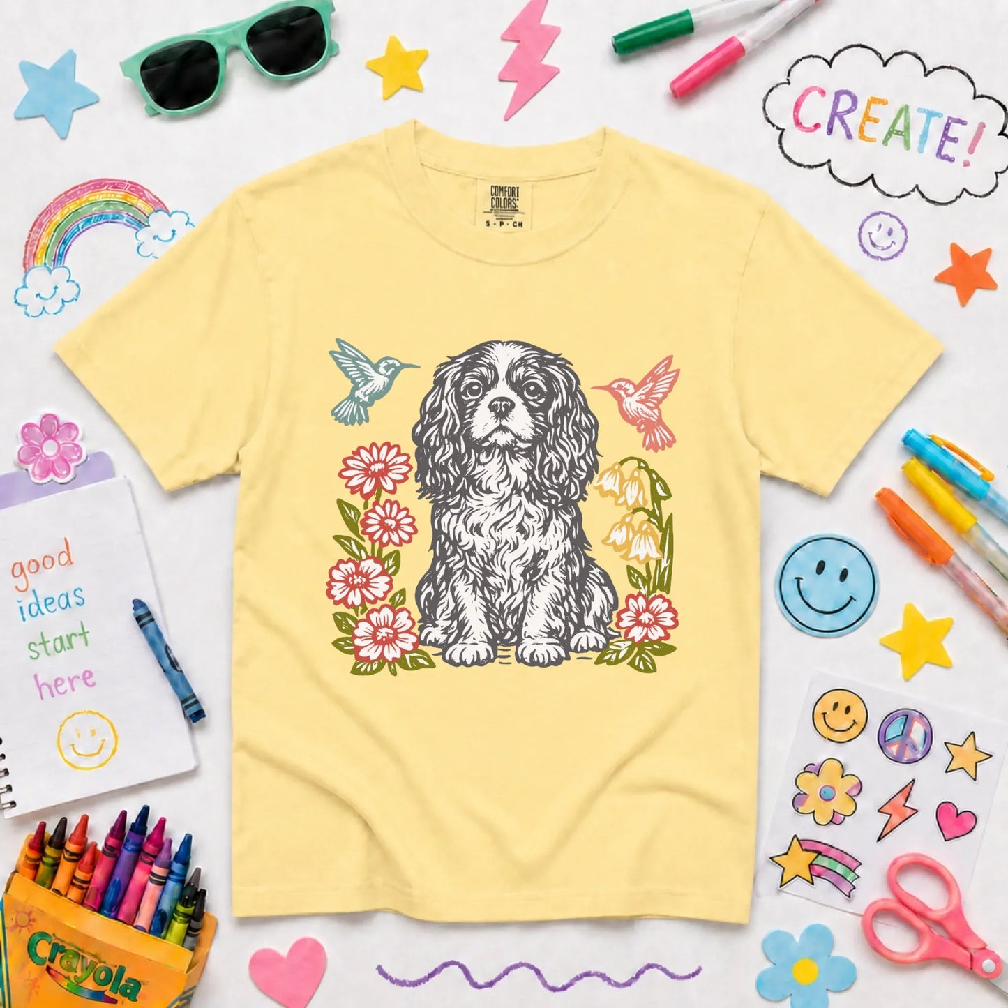 Cavalier Hummingbirds Garden Unisex YOUTH TShirt NEW Youth Midweight Tee Butter