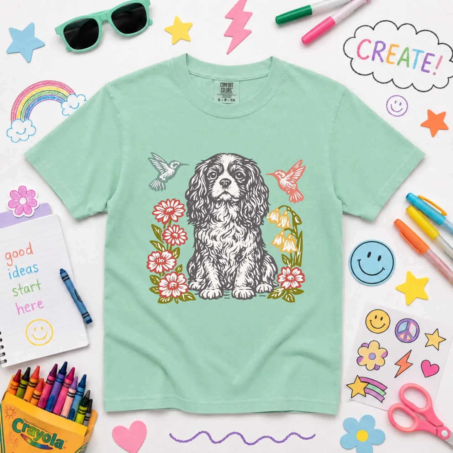 Cavalier Hummingbirds Garden Unisex YOUTH TShirt NEW Youth Midweight Tee Island Reef