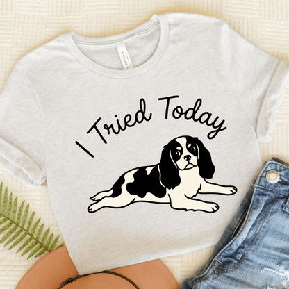 Personalized Cavalier I Tried Today Unisex Tshirt Ash