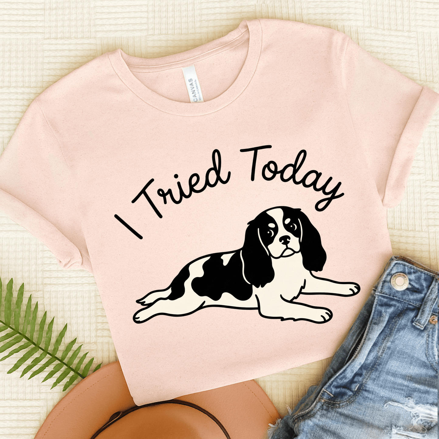 Personalized Cavalier I Tried Today Unisex Tshirt Soft Pink