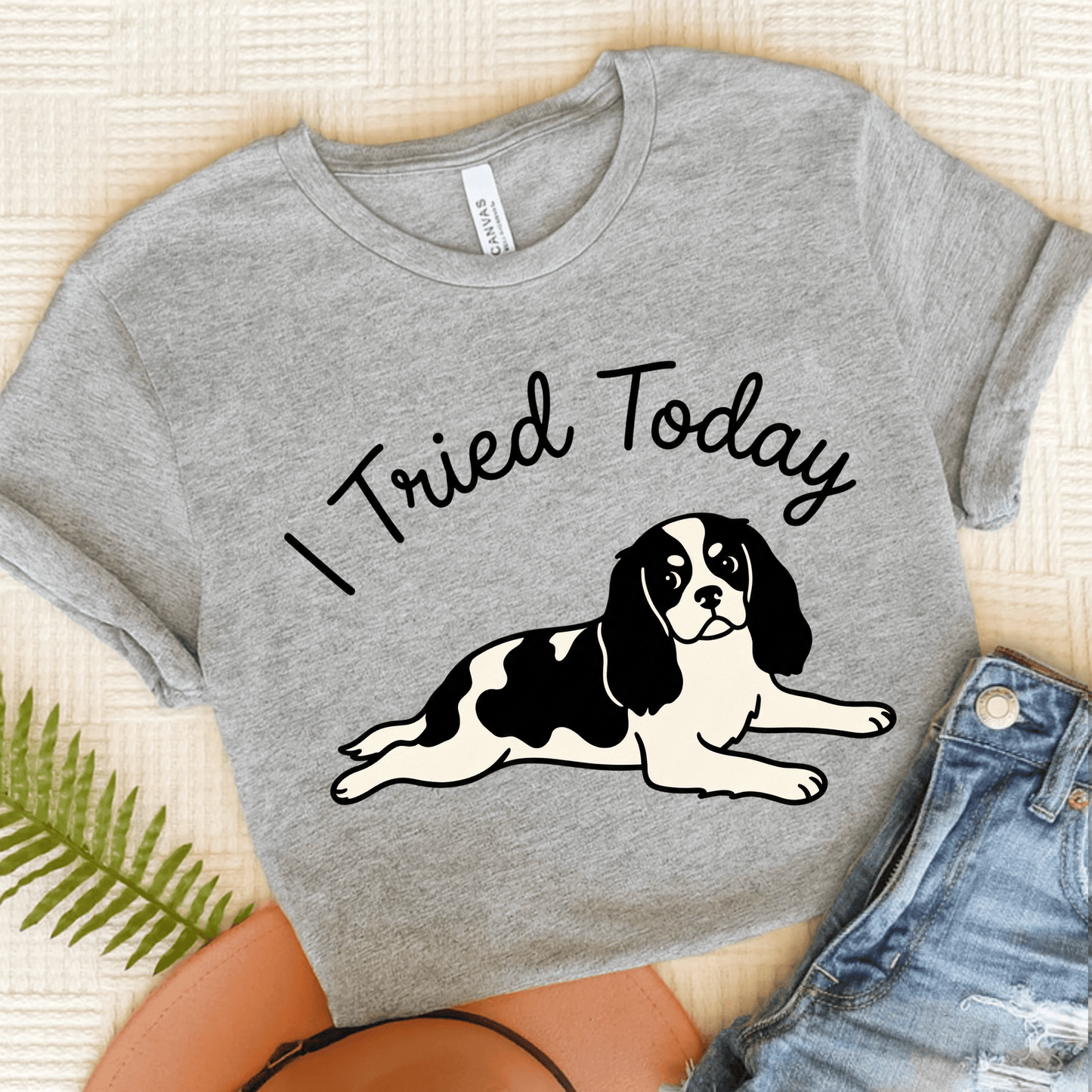 Personalized Cavalier I Tried Today Unisex Tshirt Athletic Heather