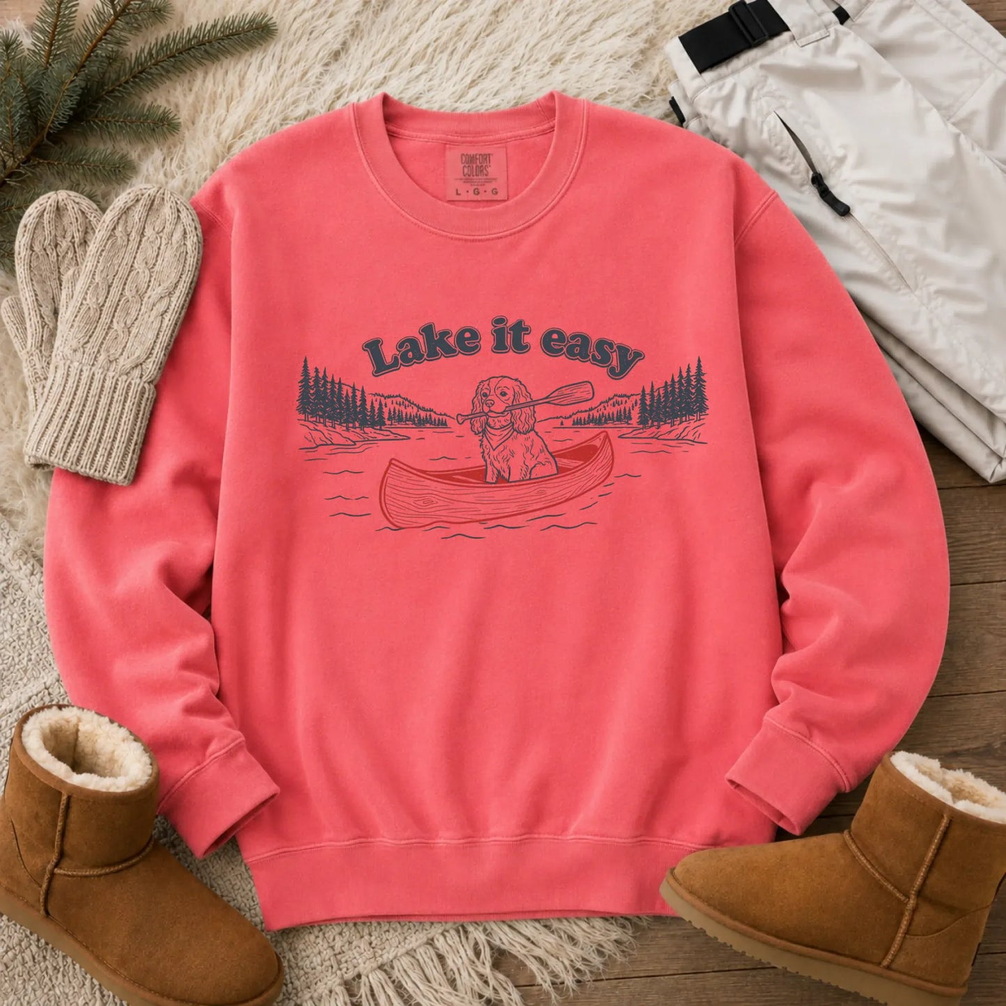 Customizer CC Light Sweatshirt / Watermelon / S Cavalier Kayaking Lake Summer Camp Sweatshirt