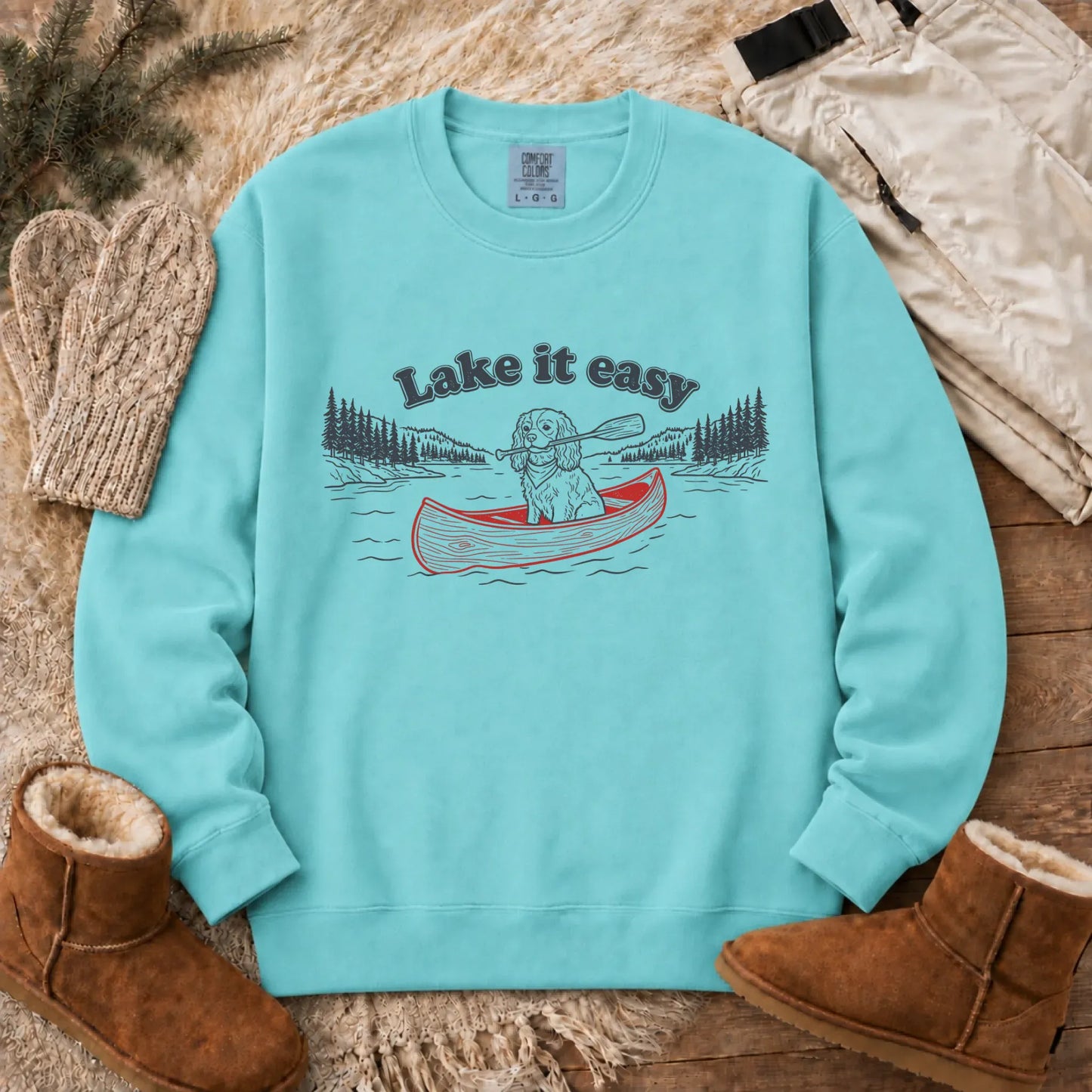 Customizer CC Light Sweatshirt / Chalky Mint / S Cavalier Kayaking Lake Summer Camp Sweatshirt