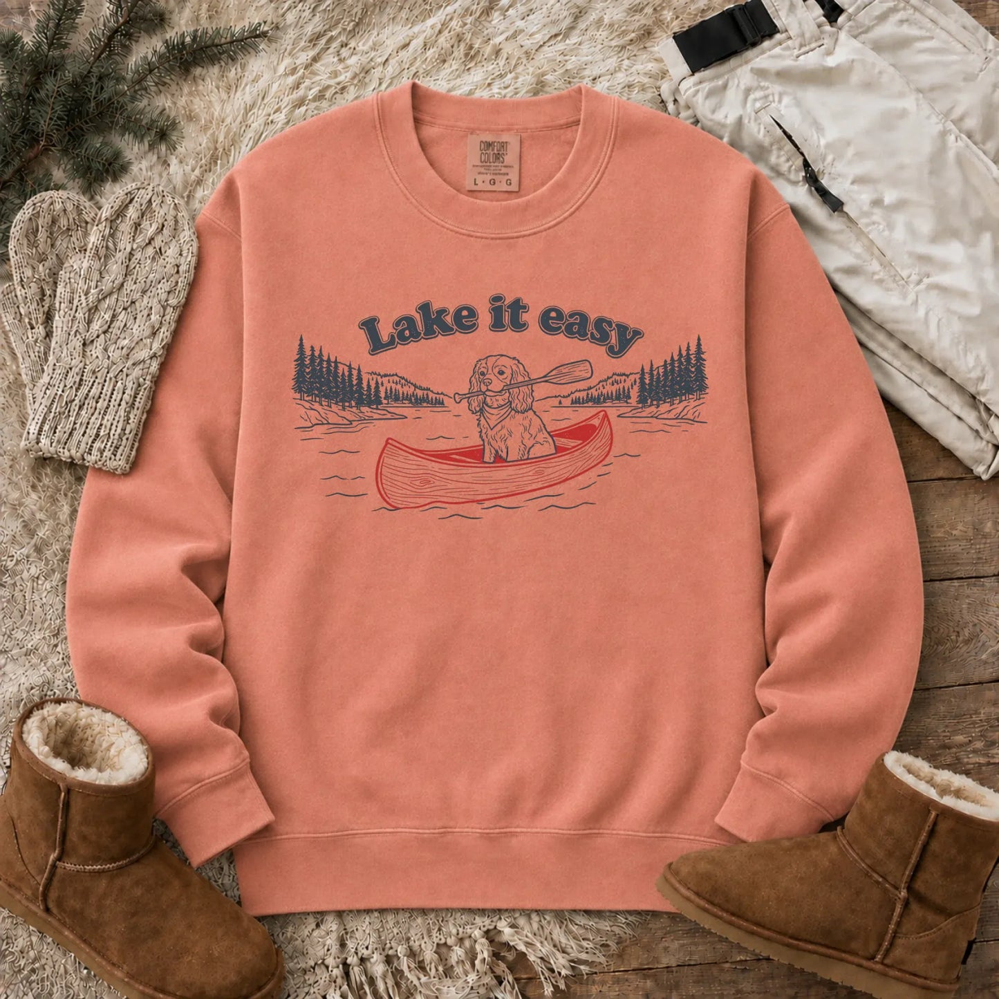 Customizer CC Dark Sweatshirt / Terracotta / S Cavalier Kayaking Lake Summer Camp Sweatshirt