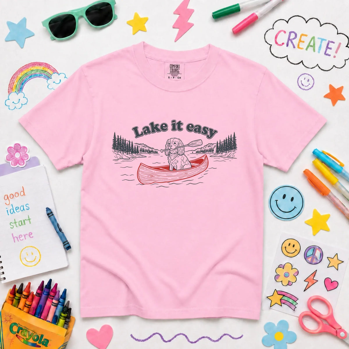 Customizer NEW Youth Midweight Tee / Blossom / XS Cavalier Kayaking Lake Summer Camp Unisex YOUTH TShirt