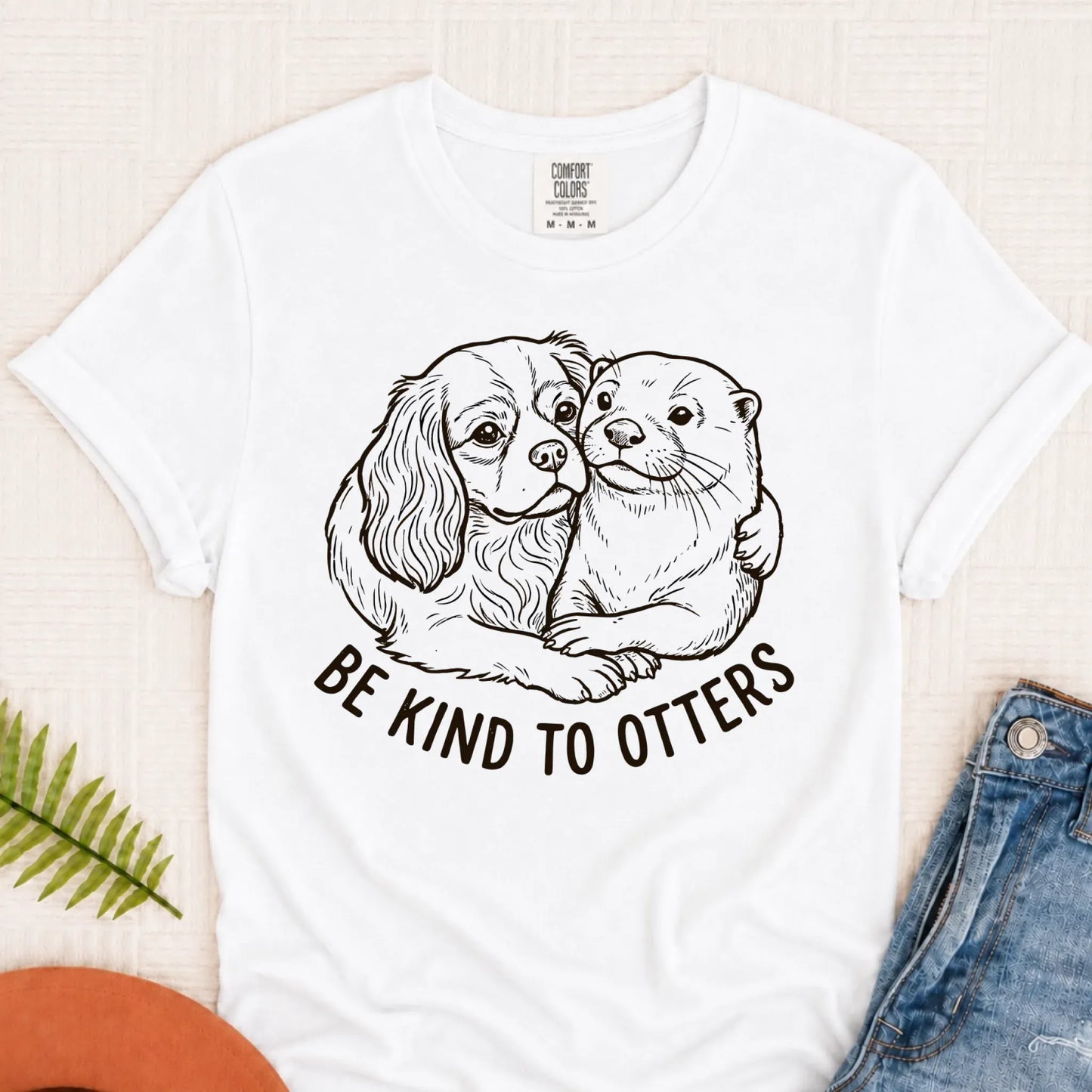Cavalier Kind to Otters Unisex TShirt White