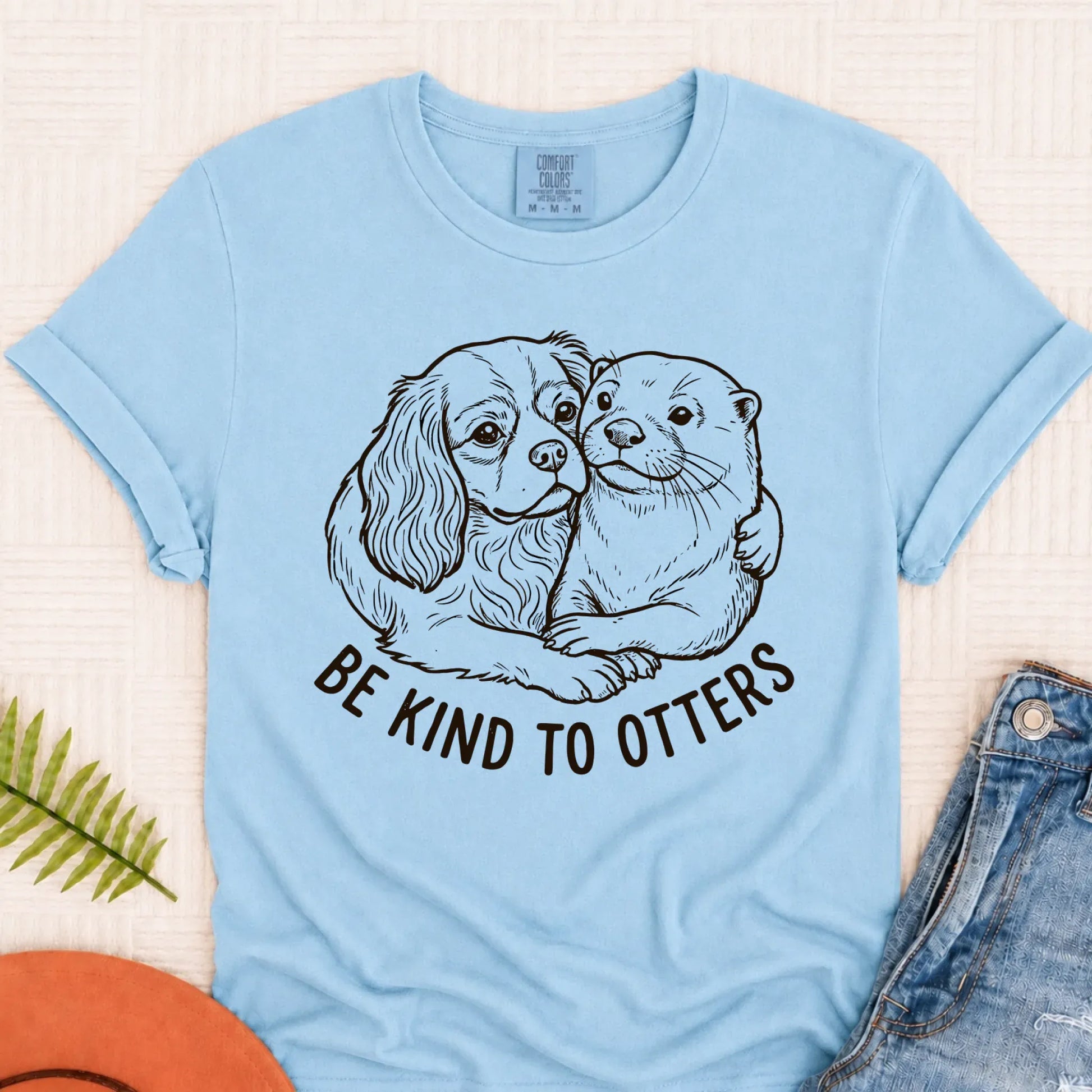 Cavalier Kind to Otters Unisex TShirt Chambray