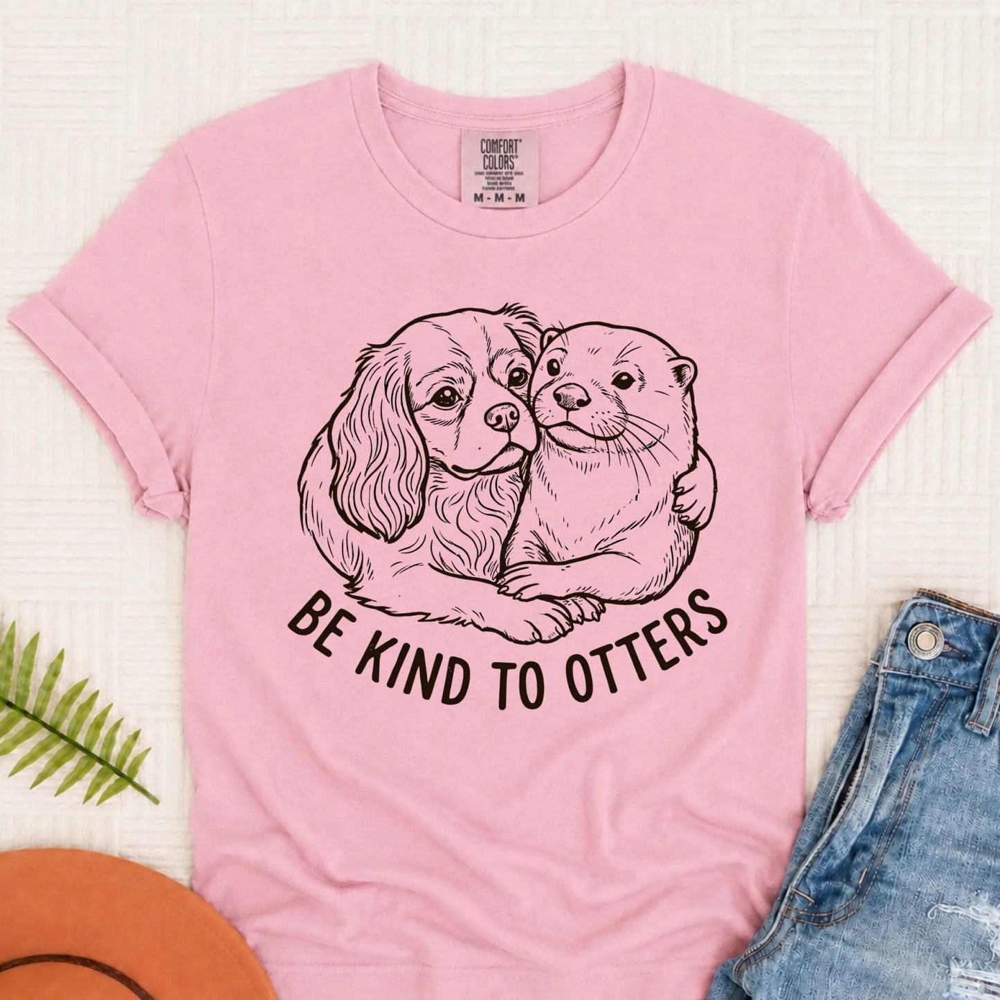Cavalier Kind to Otters Unisex TShirt Blossom