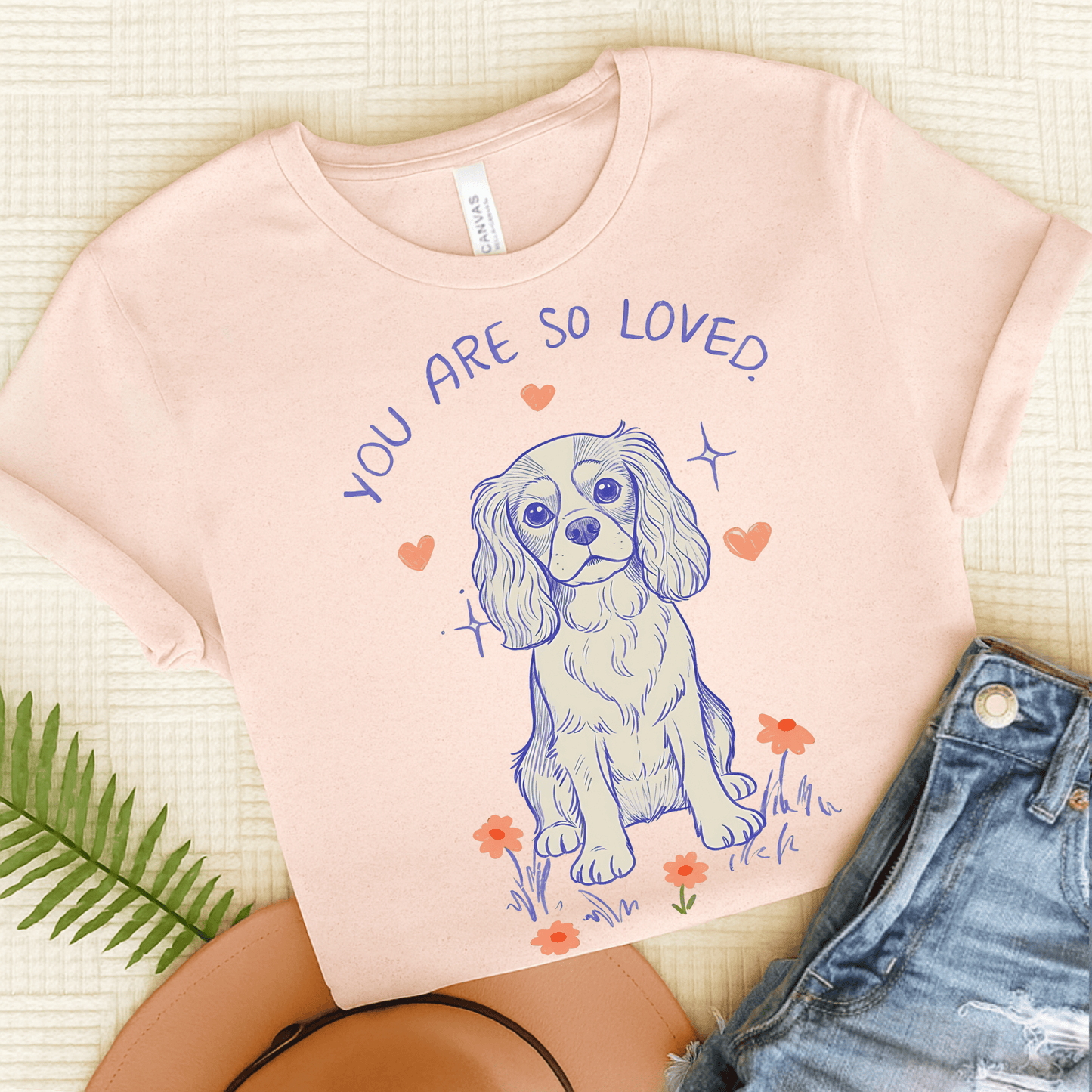 Cavalier King Charles Always Loved Unisex Tshirt Soft Pink