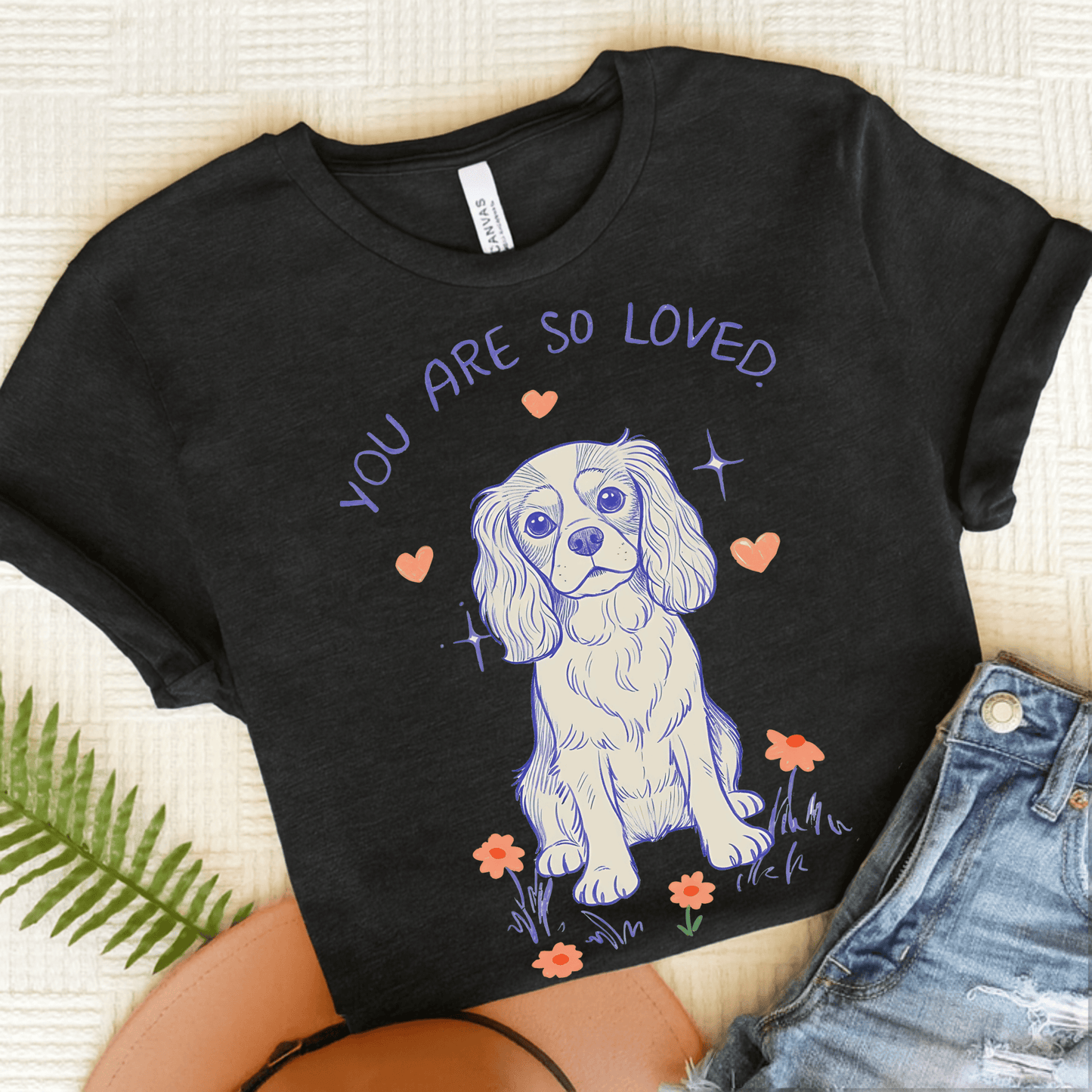 Cavalier King Charles Always Loved Unisex Tshirt Dark Grey Heather