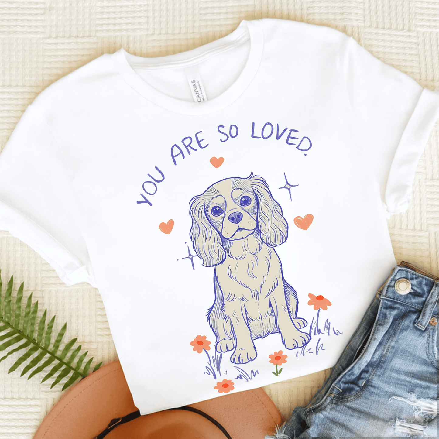 Cavalier King Charles Always Loved Unisex Tshirt White