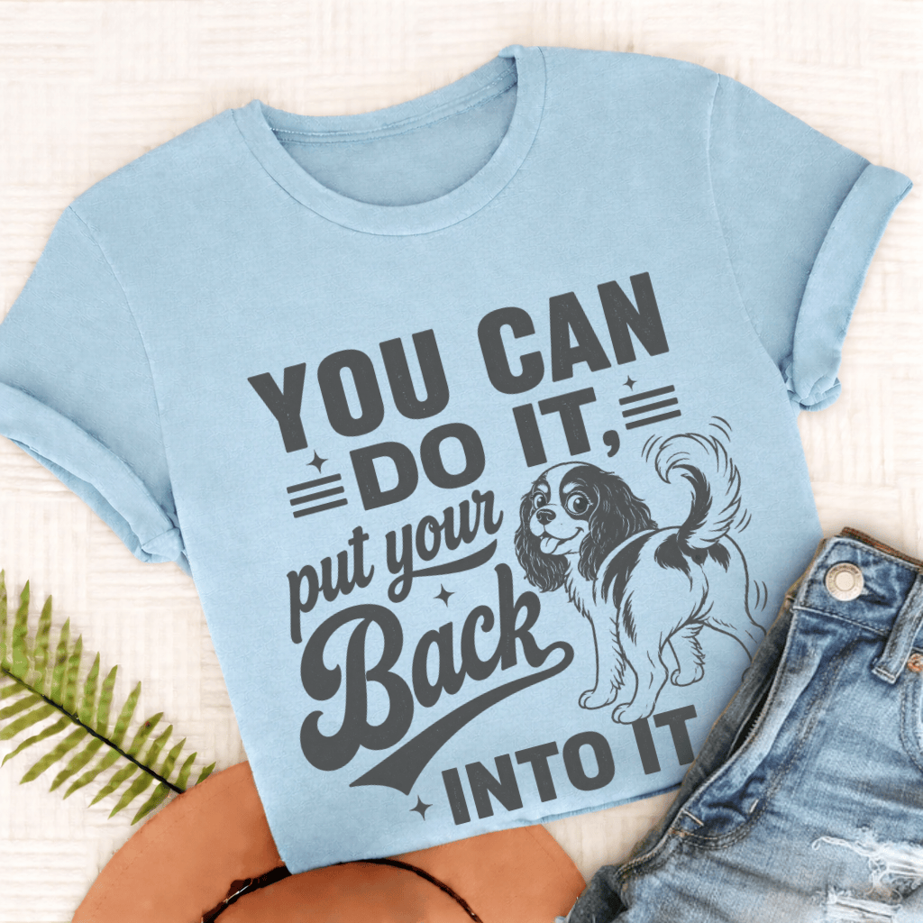 Cavalier King Charles Back Into It Unisex TShirt Comfort Colors Chambray