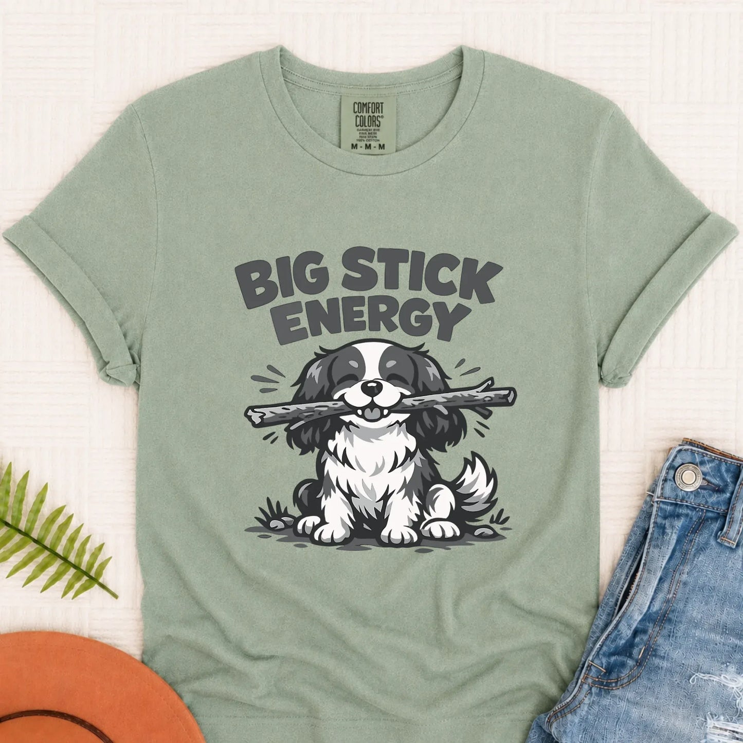 Cavalier King Charles Big Stick Energy Unisex TShirt Bay
