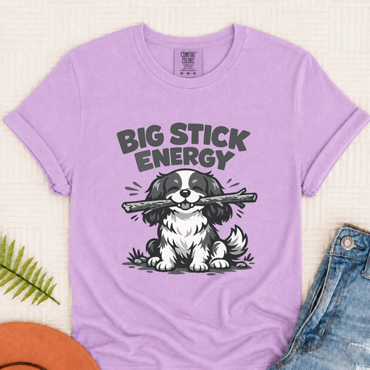 Cavalier King Charles Big Stick Energy Unisex TShirt Orchid