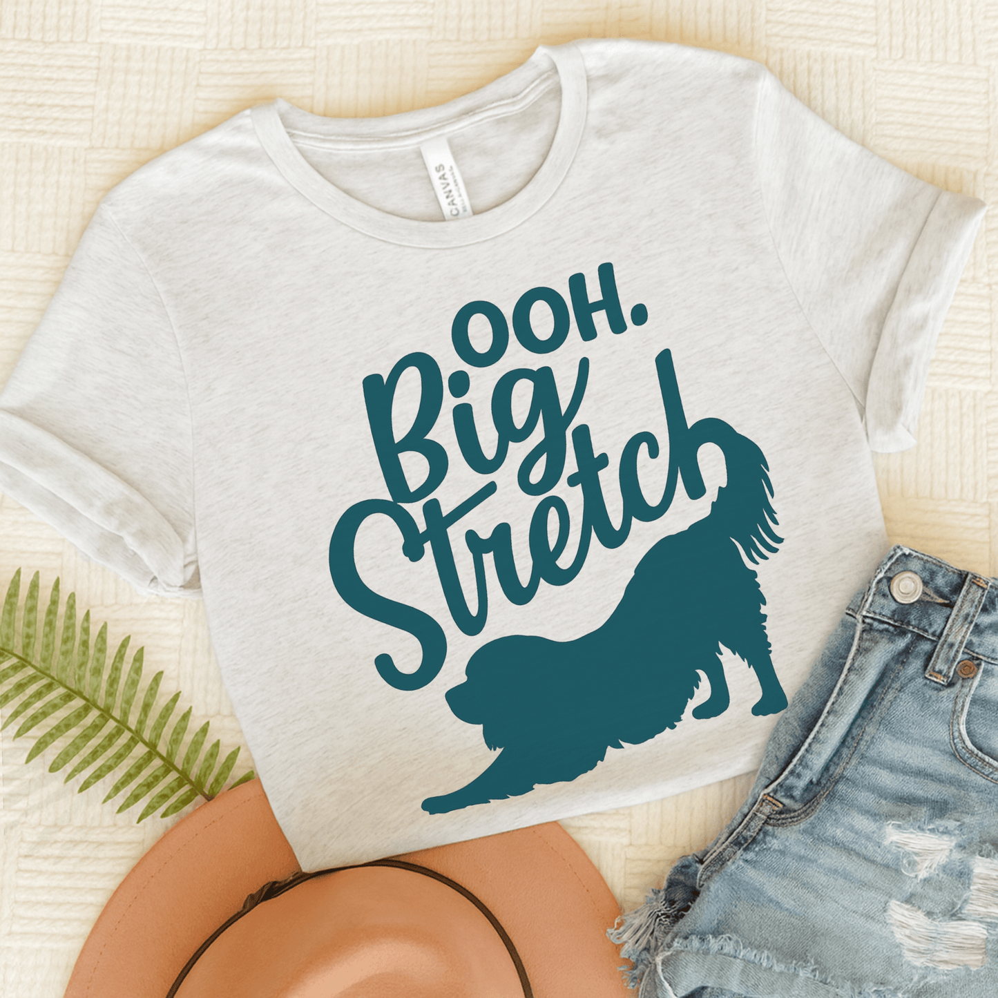 Cavalier King Charles Big Stretch Unisex TShirt Ash