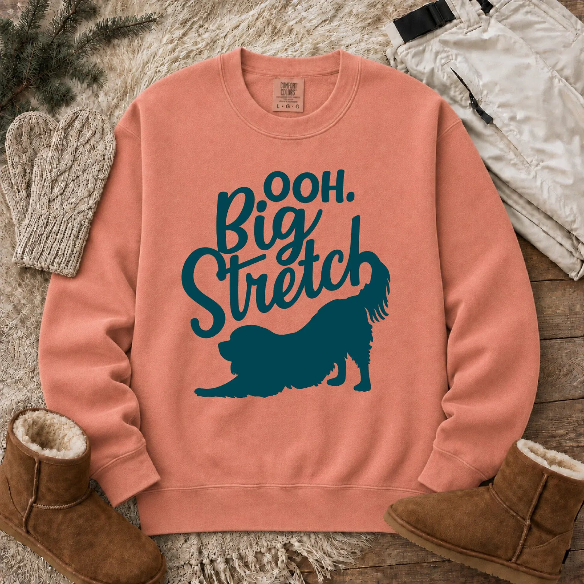 Cavalier King Charles Big Stretch Yoga Unisex Sweatshirt Terracotta
