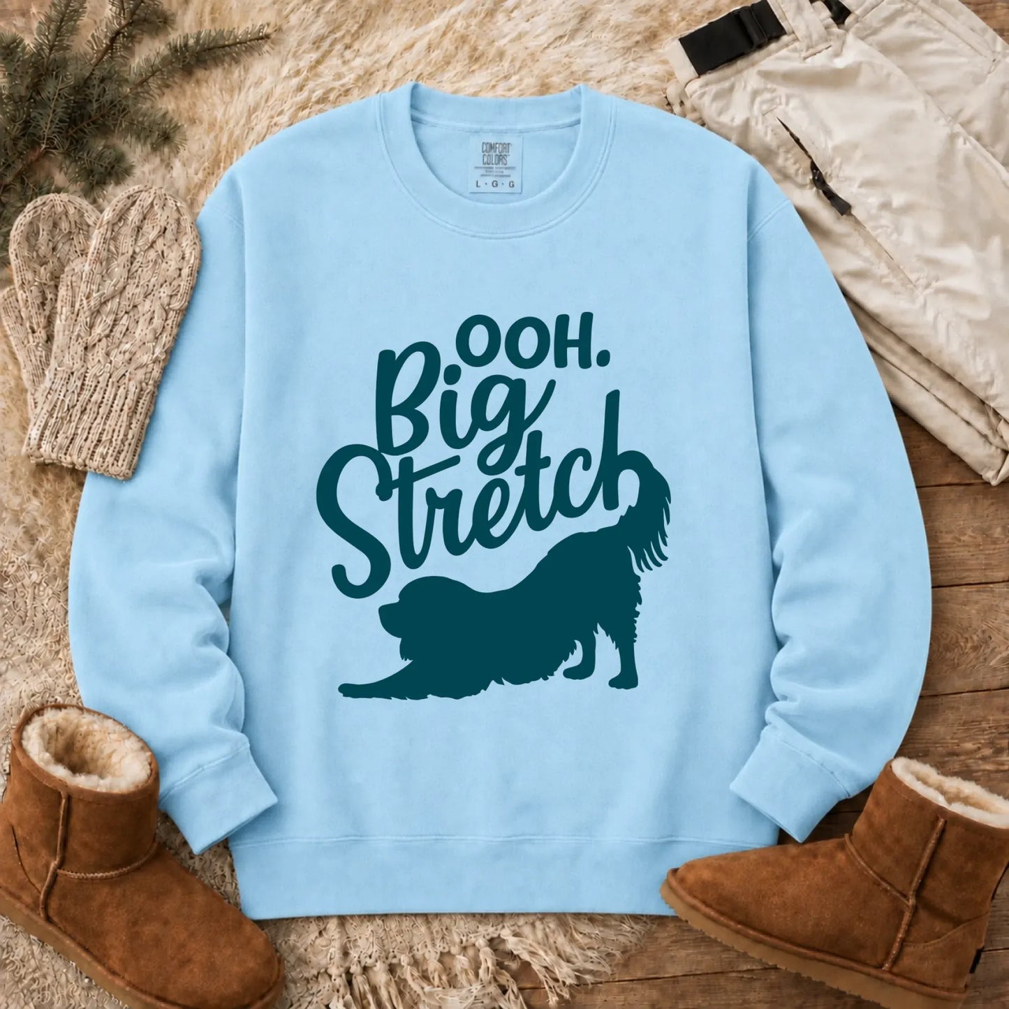 Cavalier King Charles Big Stretch Yoga Unisex Sweatshirt Chambray