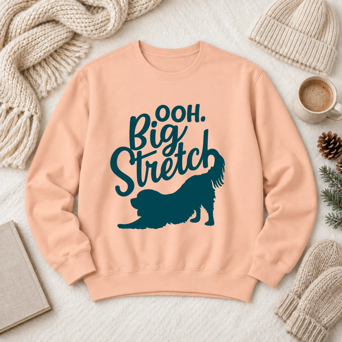 Cavalier King Charles Big Stretch Yoga Unisex Sweatshirt Peachy