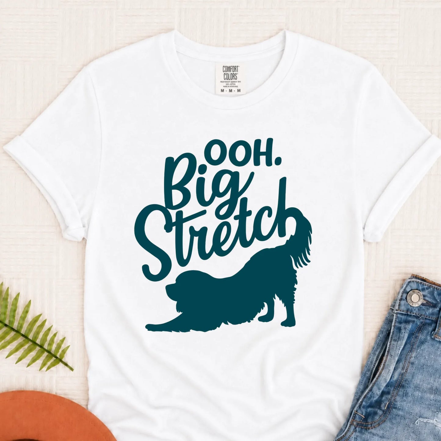 Cavalier King Charles Big Stretch Yoga Unisex TShirt White