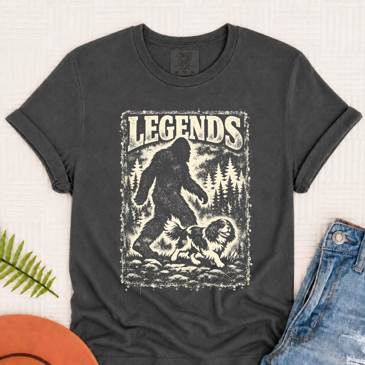 Cavalier King Charles Bigfoot Unisex Tshirt Pepper