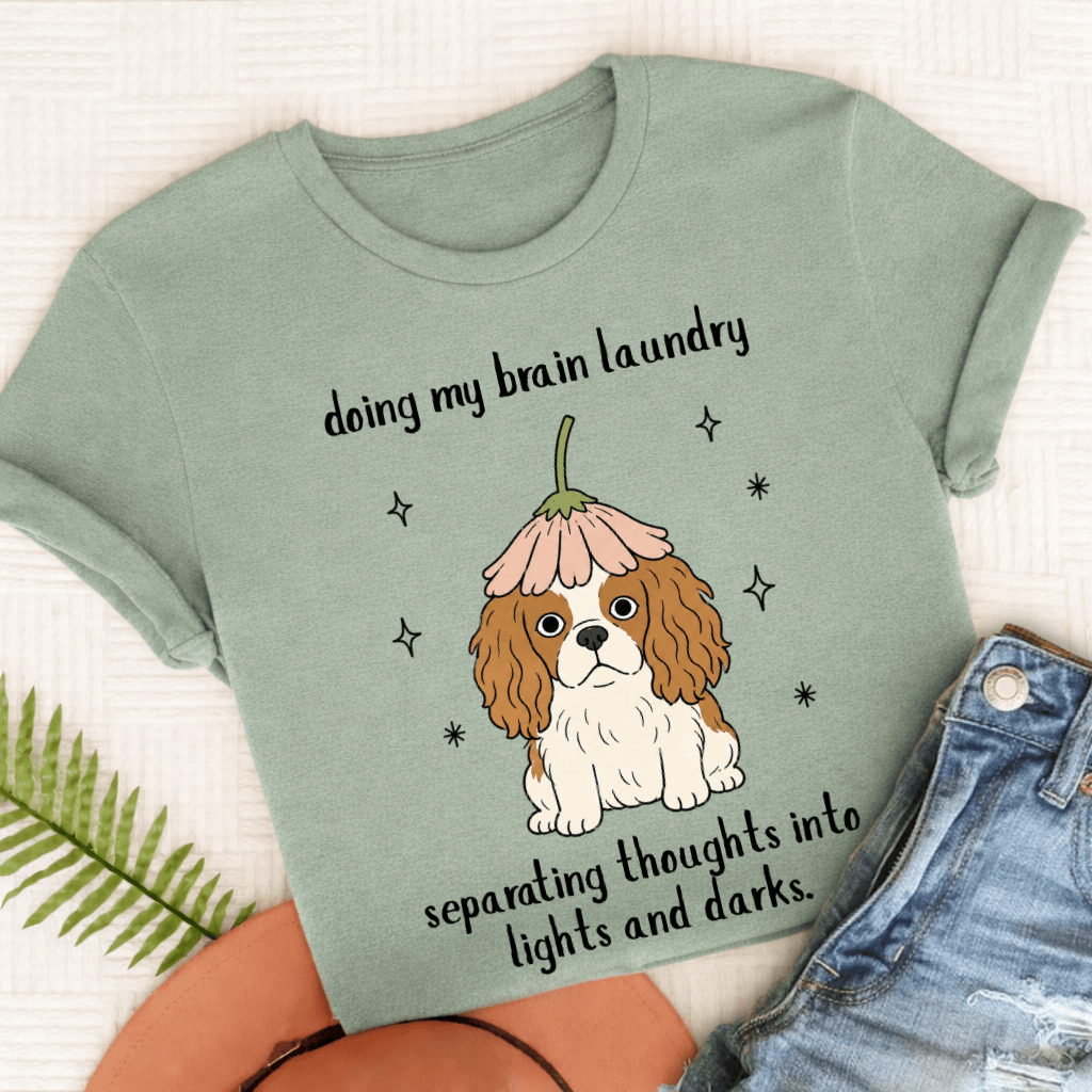 Cavalier King Charles Brain Laundry Unisex TShirt Comfort Colors Bay