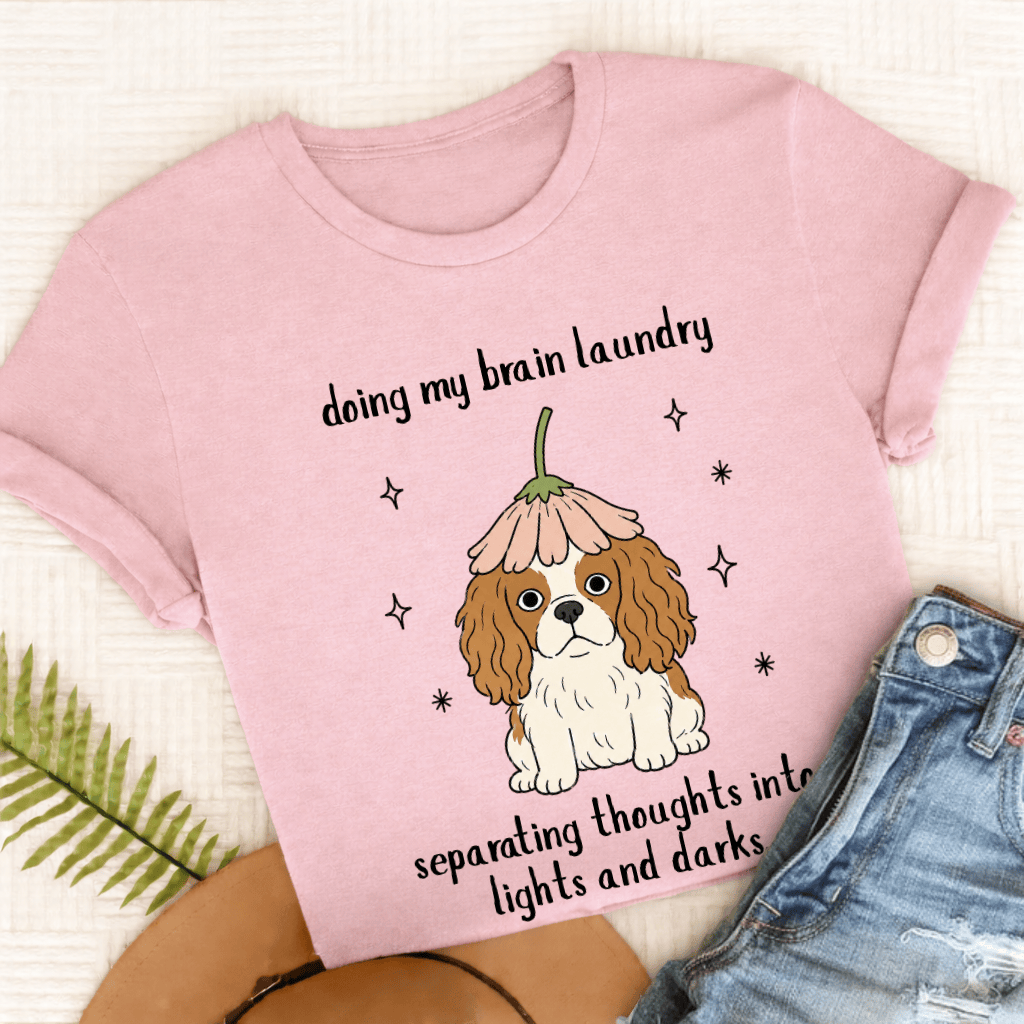 Cavalier King Charles Brain Laundry Unisex TShirt Comfort Colors Blossom
