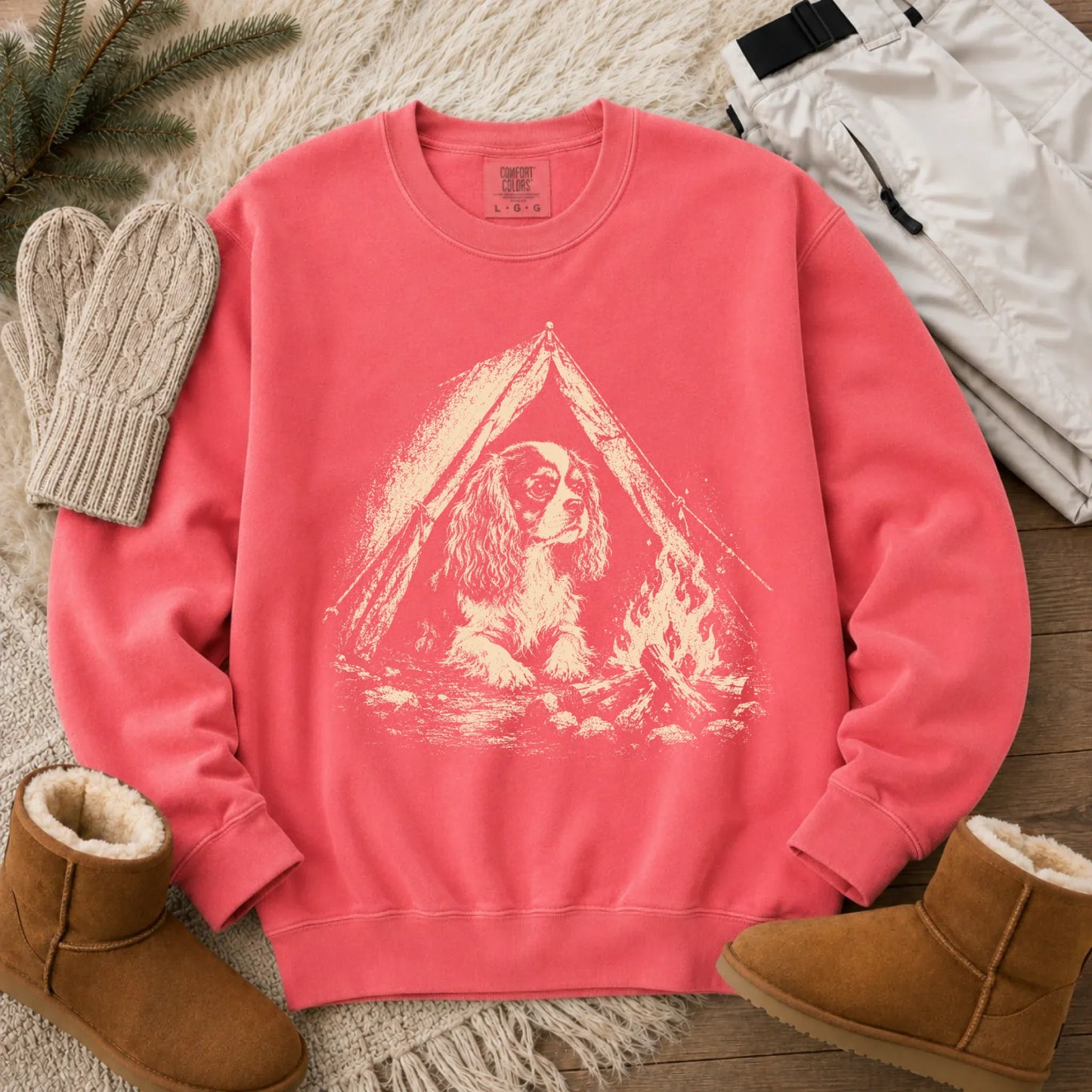 Sweatshirt Watermelon / S Cavalier King Charles Camping Unisex Sweatshirt