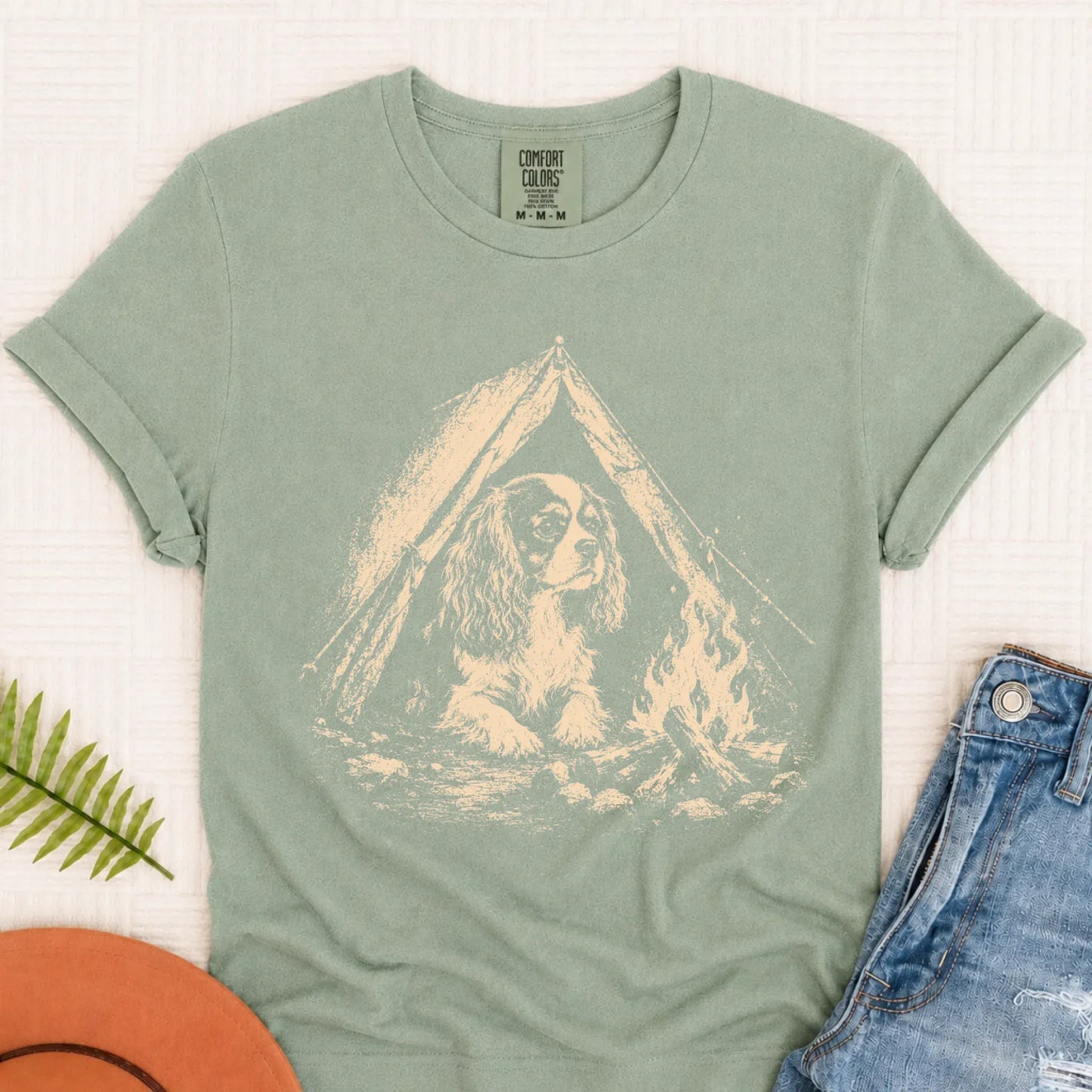 T-Shirt Bay / S Cavalier King Charles Camping Unisex TShirt