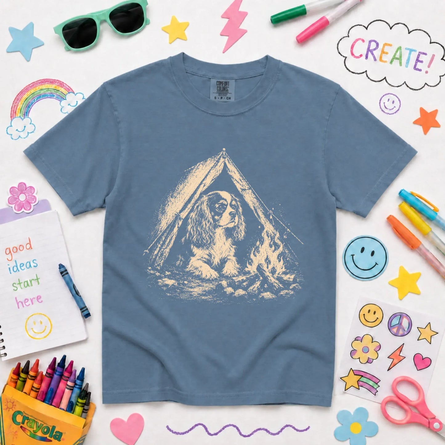Youth Tshirt Blue Jean / XS Cavalier King Charles Camping Unisex YOUTH TShirt