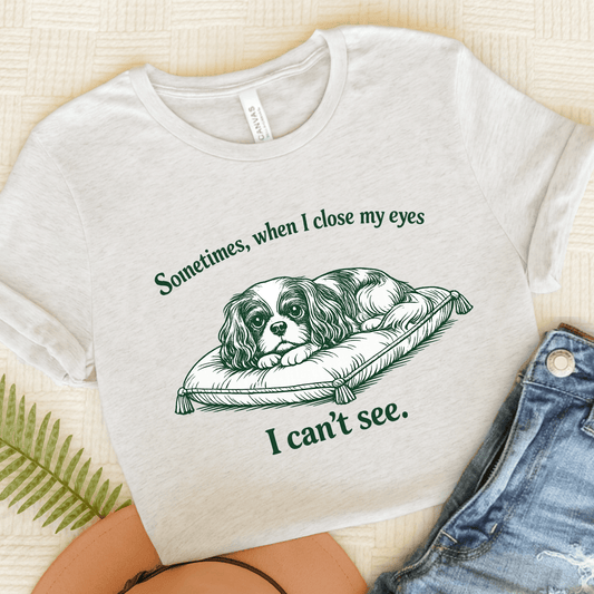 Cavalier Can't Sleep Funny Unisex TShirt Ash