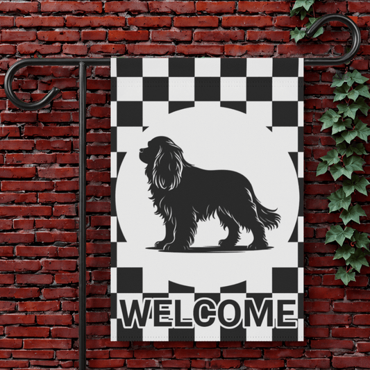 Cavalier King Charles Checkered Garden Flag 12'' × 18''