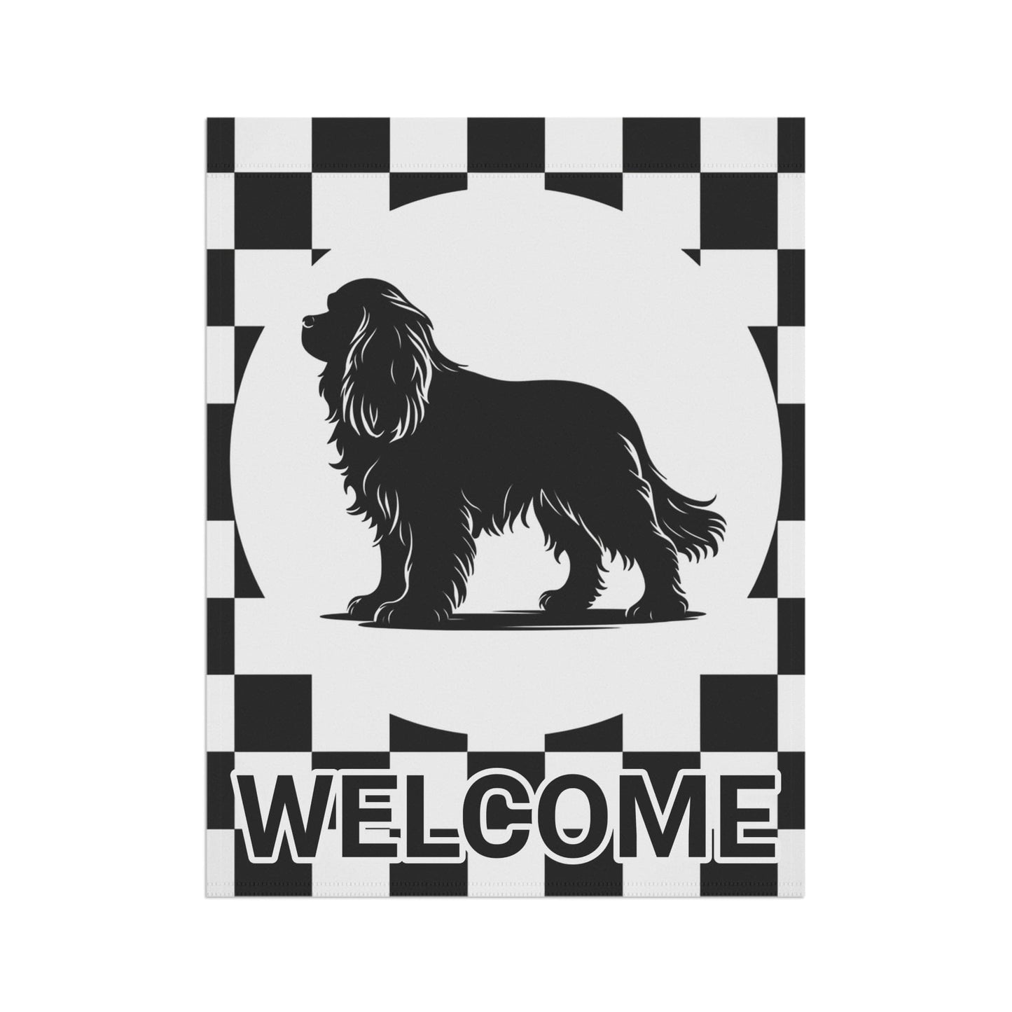 Cavalier King Charles Checkered Garden Flag