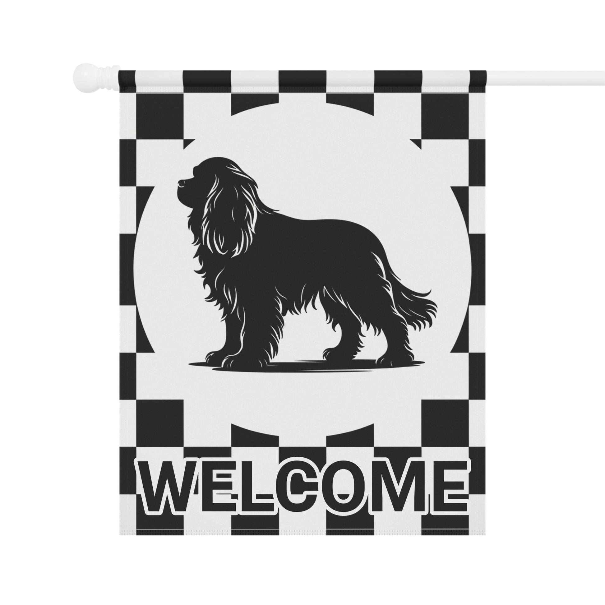 Cavalier King Charles Checkered Garden Flag