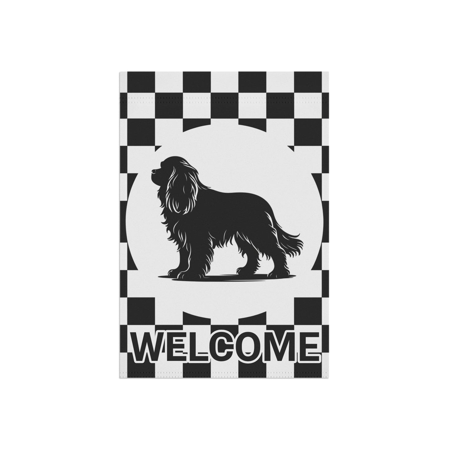 Cavalier King Charles Checkered Garden Flag