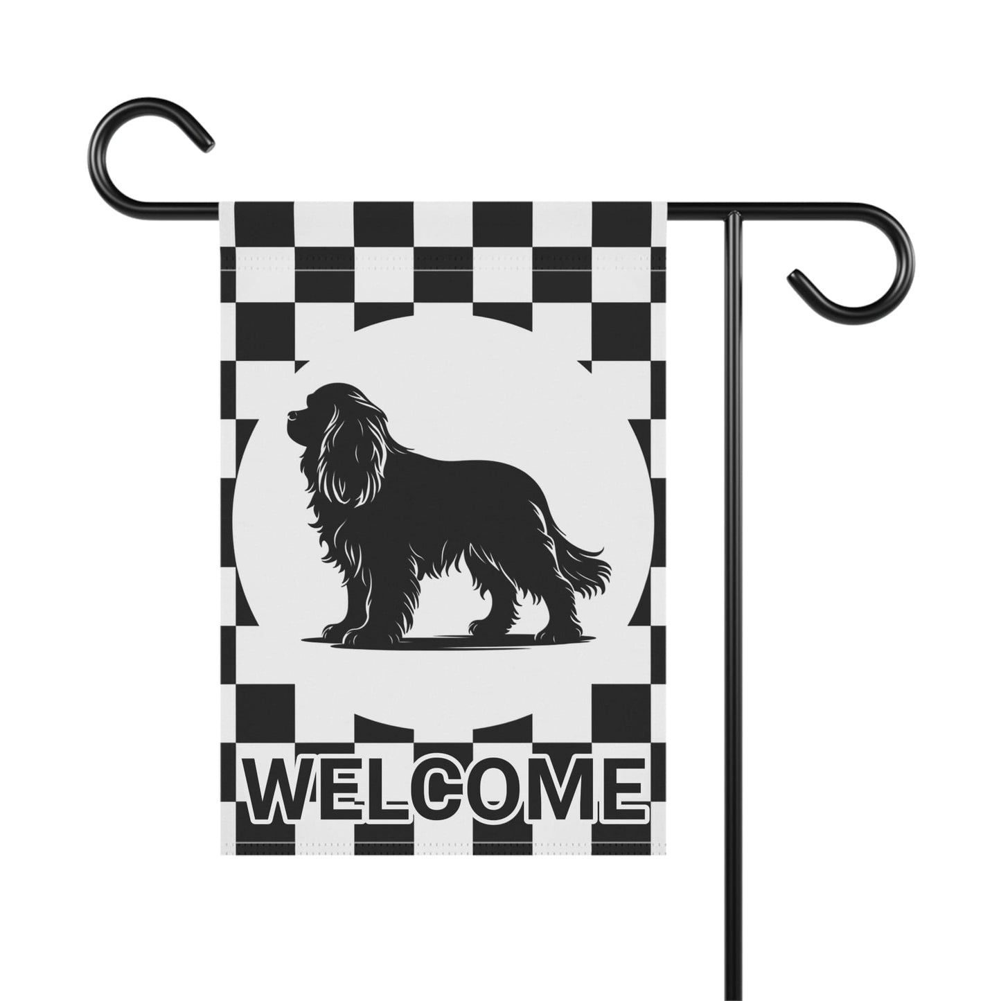 Cavalier King Charles Checkered Garden Flag