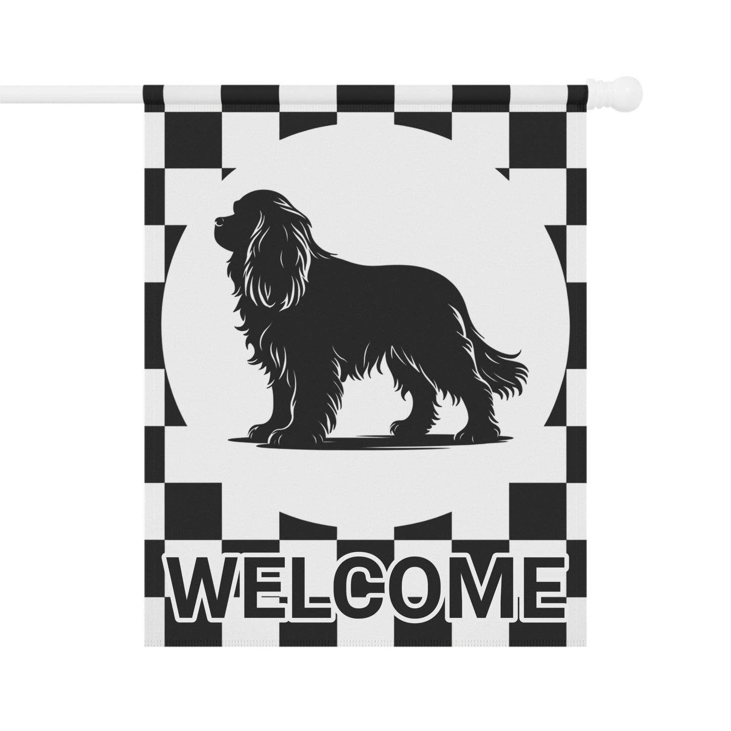 Cavalier King Charles Checkered Garden Flag