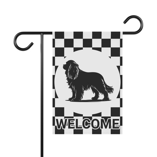 Cavalier King Charles Checkered Garden Flag