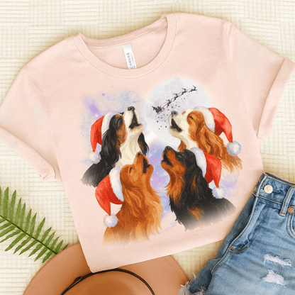 Printify T-Shirt Soft Pink / S Cavalier King Charles Christmas Howliday TShirt