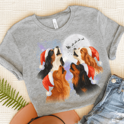 Printify T-Shirt Athletic Heather / S Cavalier King Charles Christmas Howliday TShirt
