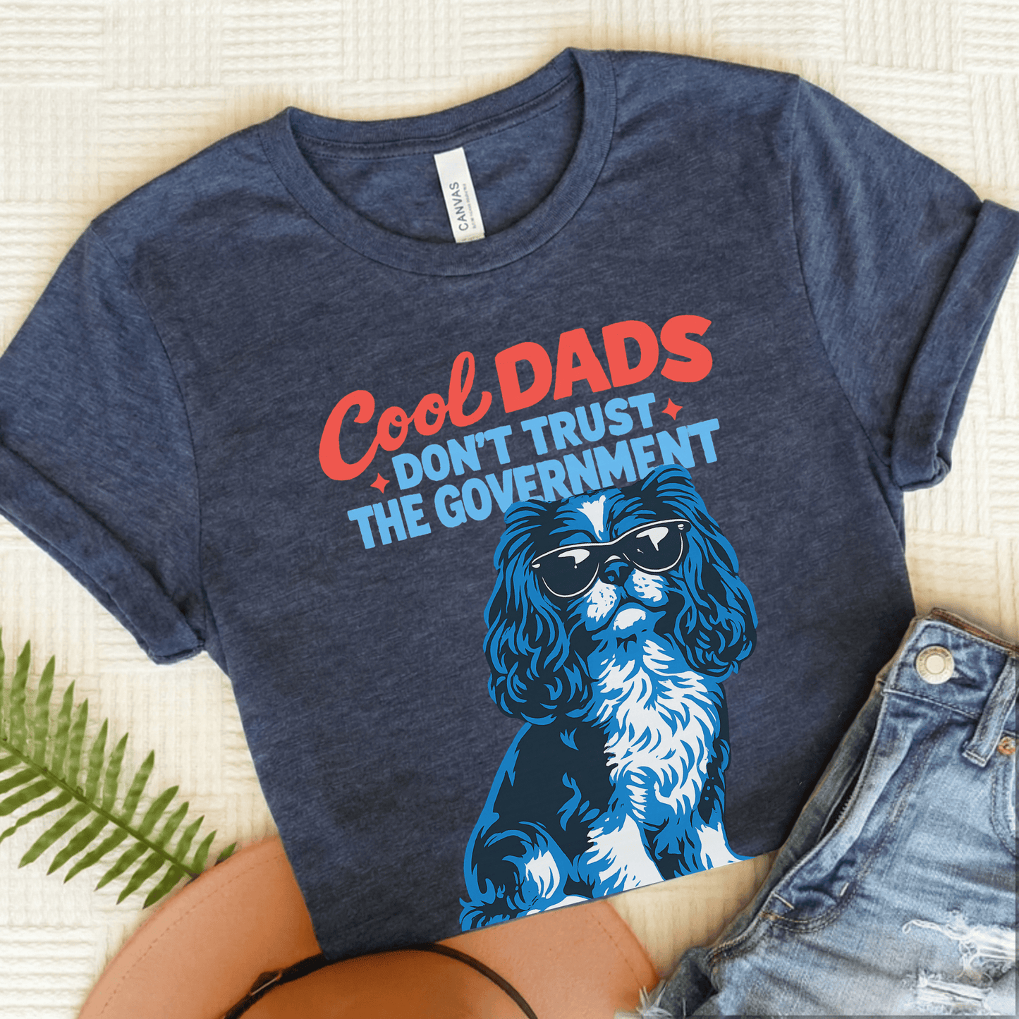 Cavalier Cool Dads Rebel Unisex TShirt Heather Navy